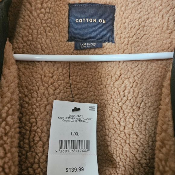 Men's Dark Green Cotton On Leather Jacket - Picture 13 of 14